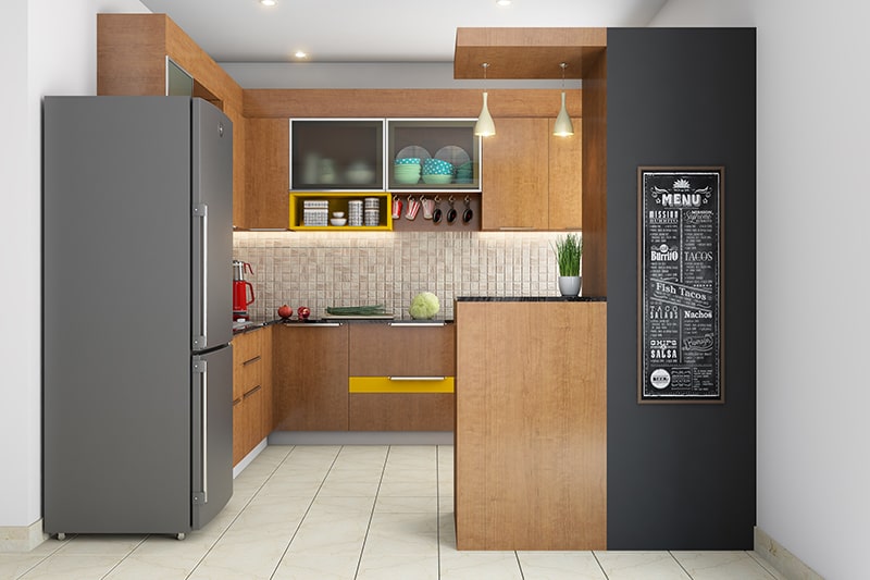 Kitchen gypsum ceiling design with a single sheet of light gypsum makes beautiful kitchen ceiling design