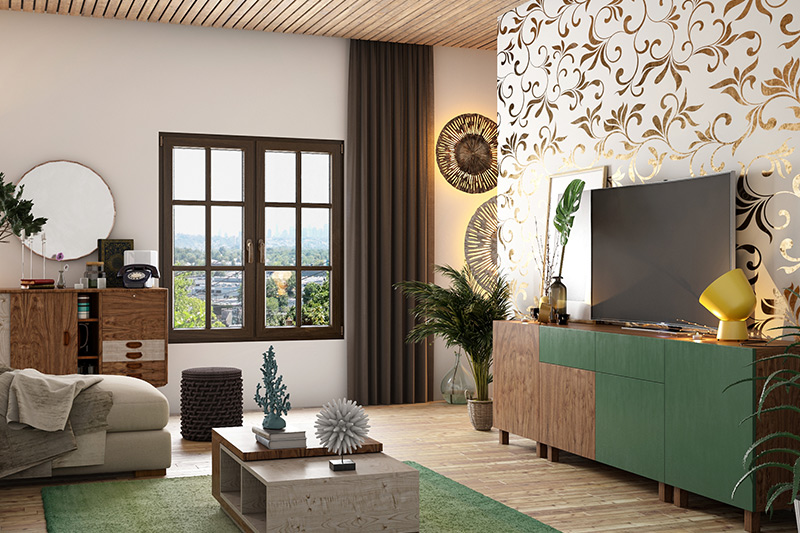 Metallic wallpapers are types of wallpaper, have thin layers of metal film or thread woven