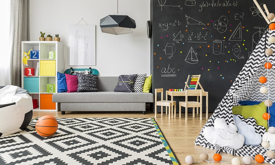 Removable chalkboard wallpaper for your kids playroom design