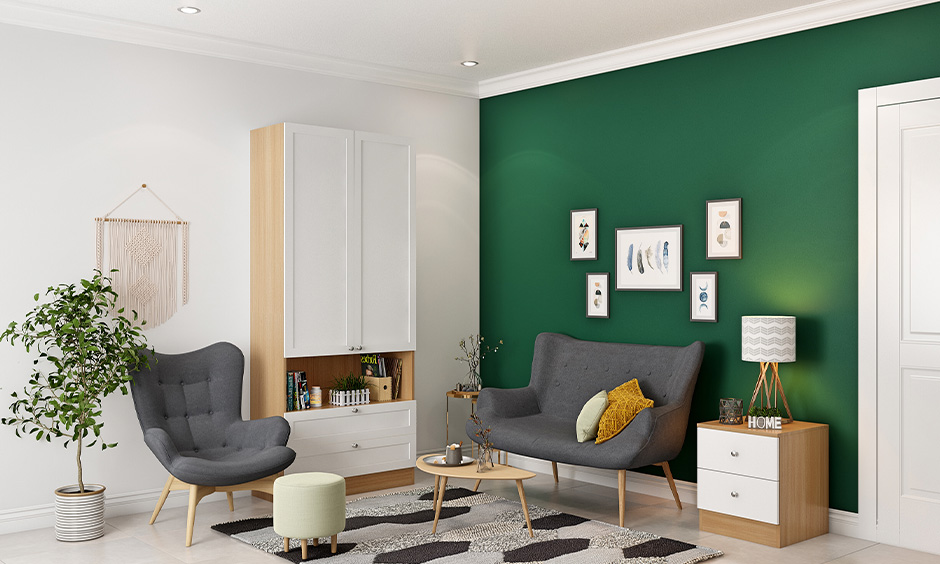 Room wall colour in military green