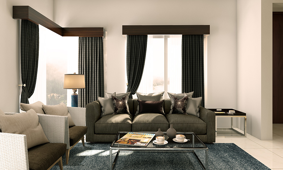 Black designer curtains for living room look chic and stunning