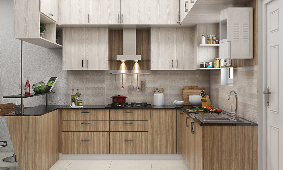 Closed kitchen wardrobe modern designs create an enclosed space and still keeping the design open.