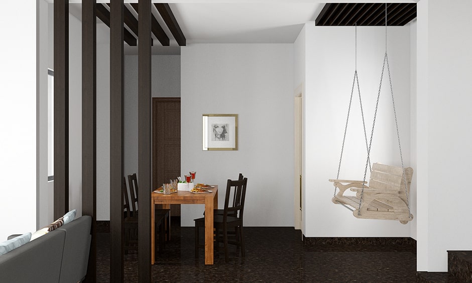 Elegant dining room decor add quirky look with swing