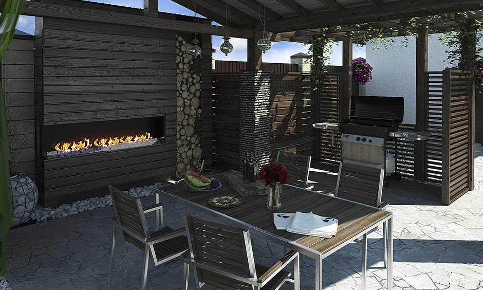 Outdoor kitchen designs with unique furinture