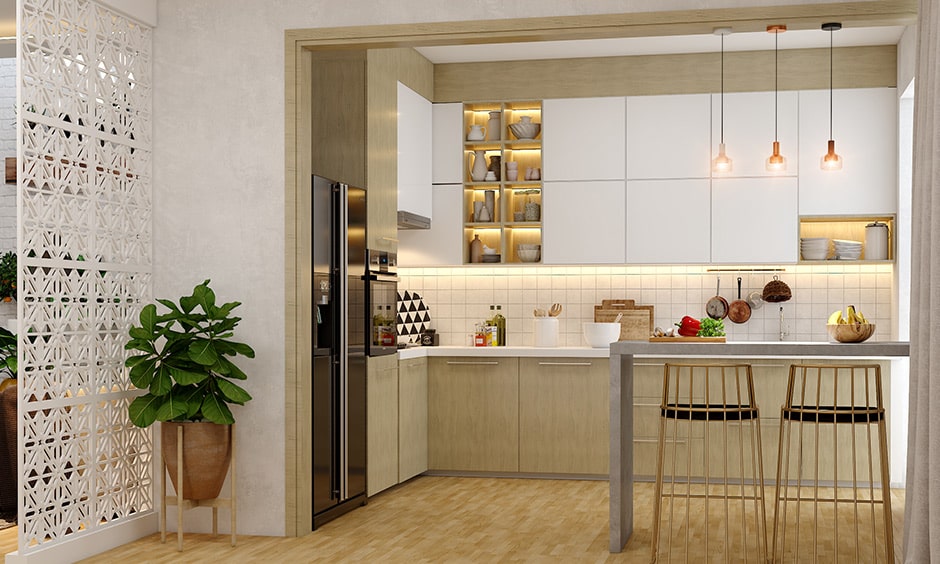 Bohemian kitchen partition design gives space to your open kitchen
