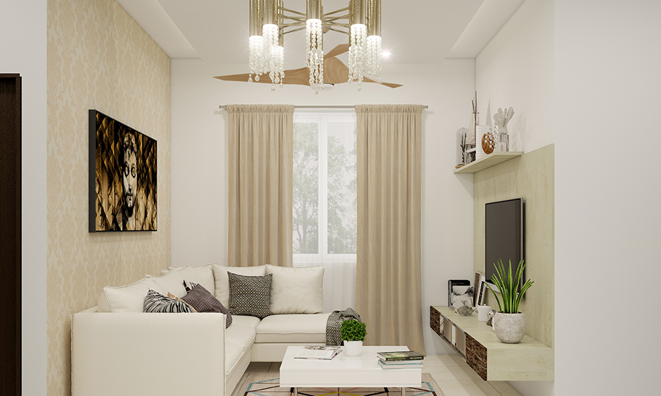 The chandelier hanging ceiling lights for the living room provides the right mix of glamour and lighting.