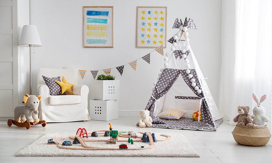 DIY crafts for home decor with colourful flag garlands