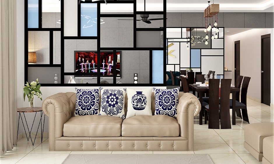 Designer glass partition for your living room
