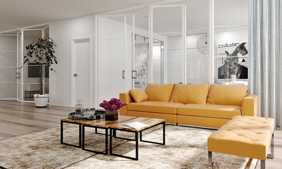 Folding glass partition doors for your living room