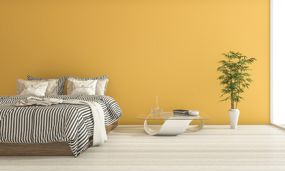 Sheer white curtains for yellow walls for adding a touch of nature to the space