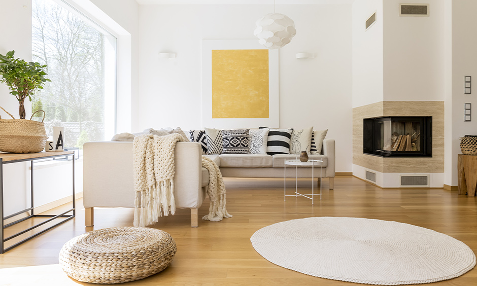 Modern home decor idea for modern living room with wooden flooring is trending