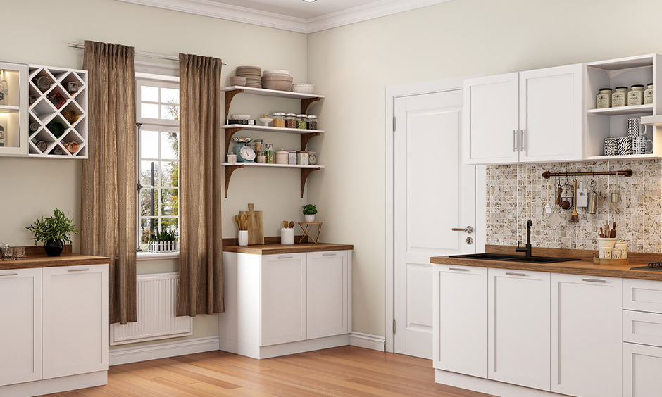 Brown shade kitchen curtain designs for your high-rise home