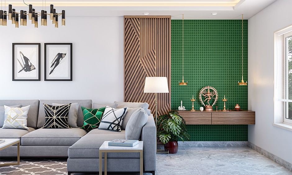 Colour green as the best colour for pooja room as per vastu naturally symbolises life