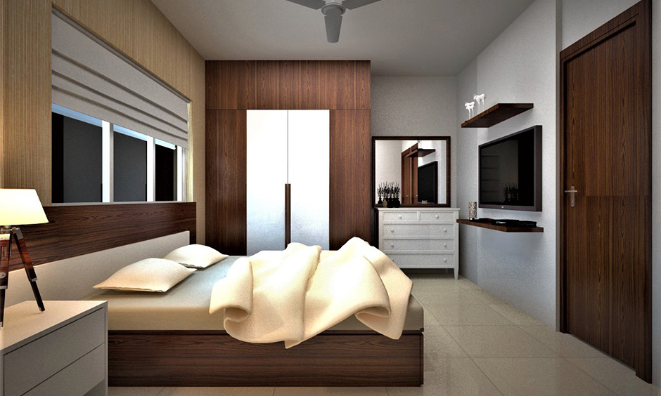 White modern dressing table design for bedroom