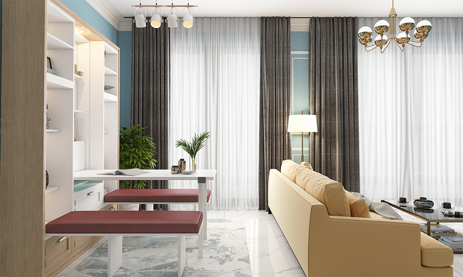 Velvet curtains for living room display your fanciest china in a space-saving custom modular cabinet