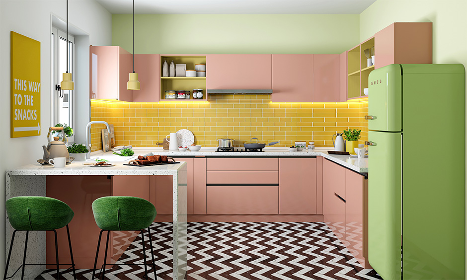 Pink kitchen design inspired by pinterest