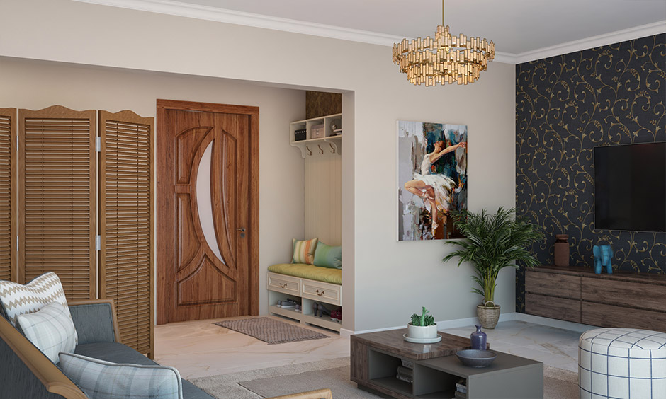 Curved wooden safety door