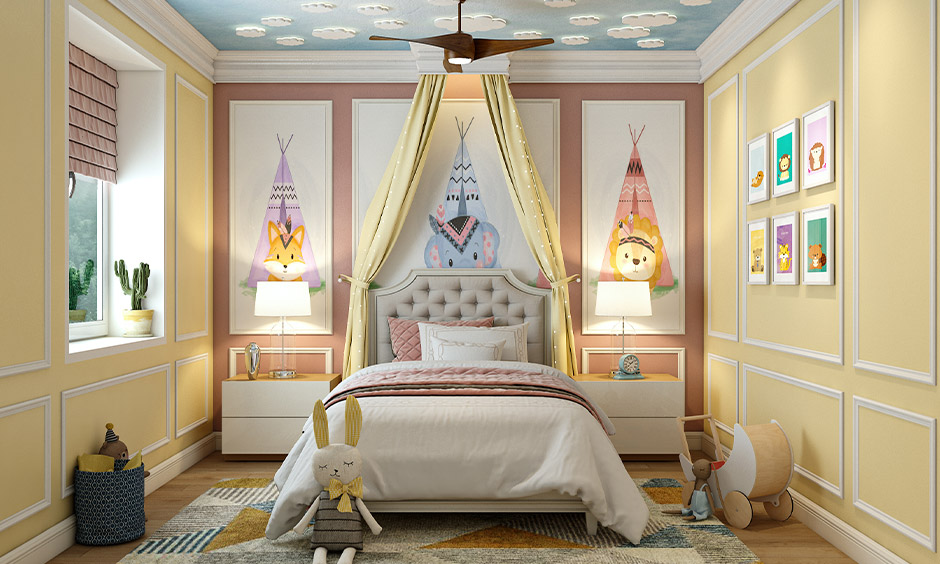 PVC ceiling bedroom design in 3D
