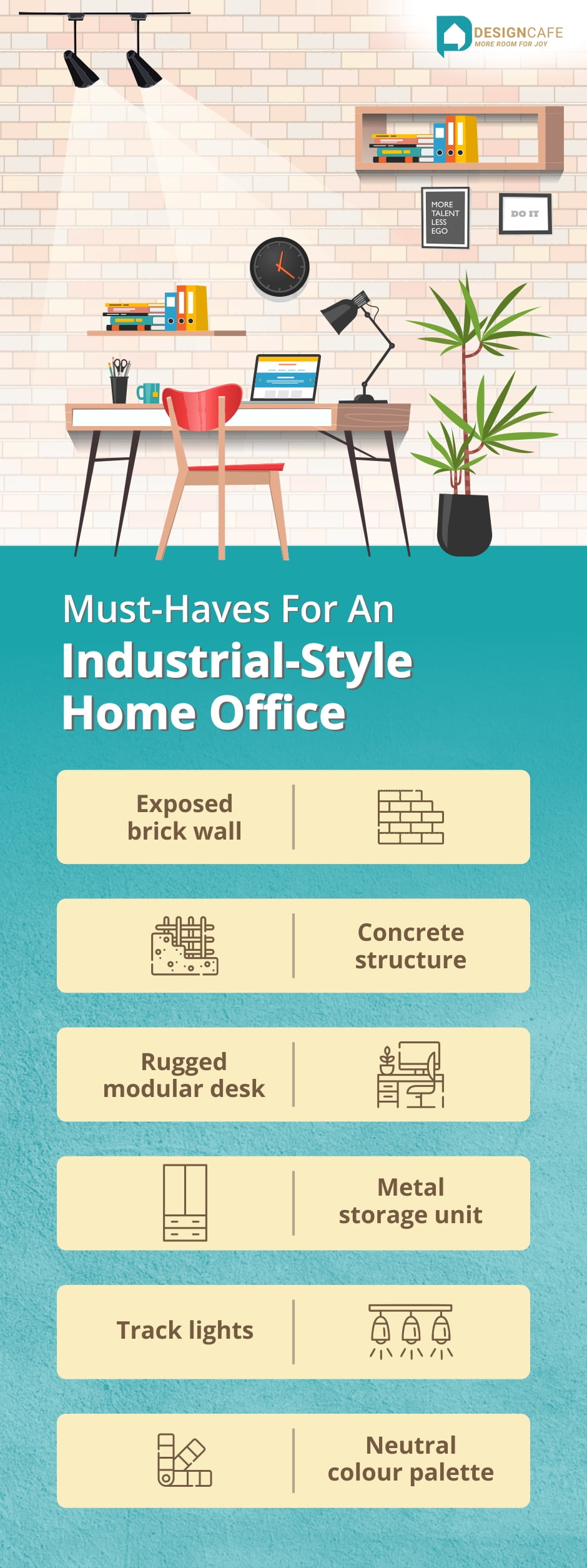 Must-haves for an industrial-style home office