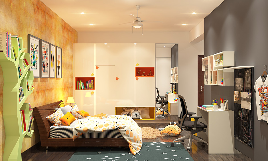 Boho bedroom design which is sunset inspired