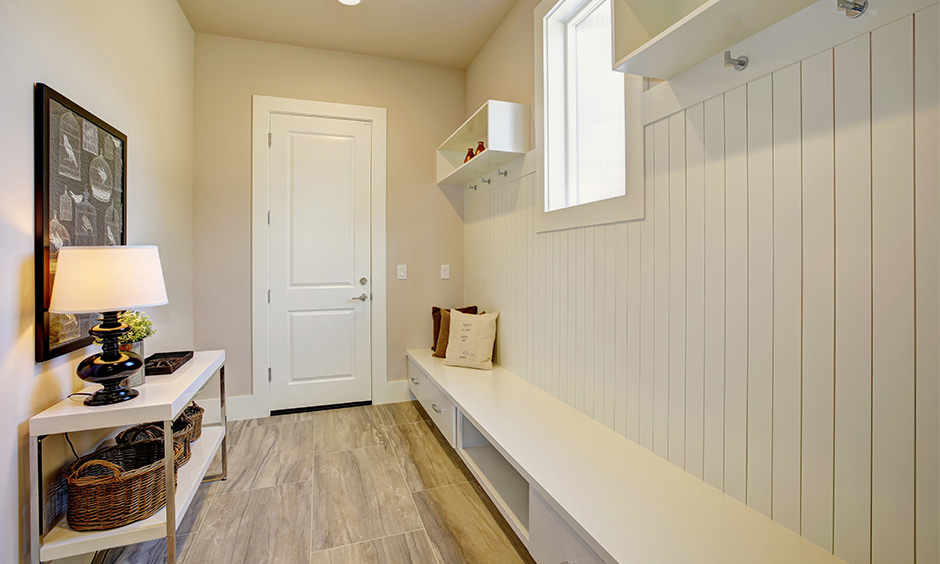 Wooden Entryway Bench
