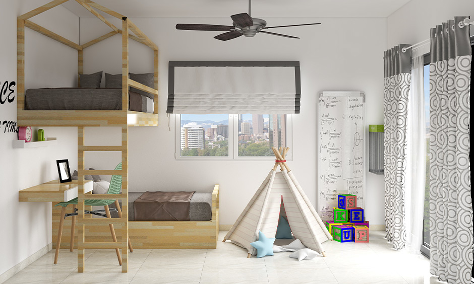 Classy bunk bed with storage stairs which looks minimal and slender