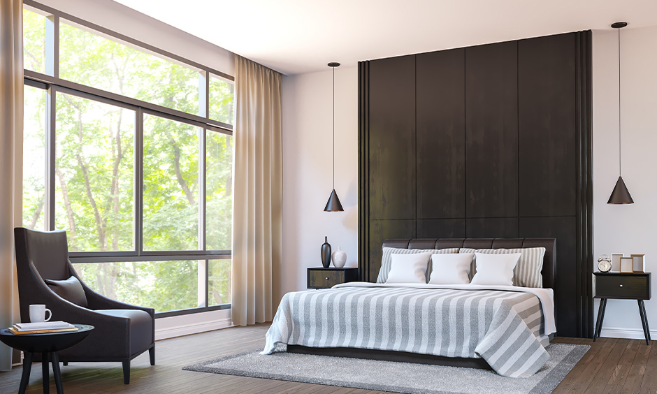Float wooden window design with glass is ideal for homes in quiet neighbourhoods or even high rises
