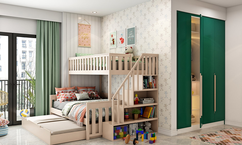 Perfect bunk bed for kids in India with in-built storage