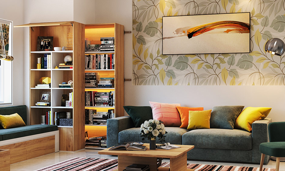 Modern wooden center table design features a classic storage space underneath it for stacking books and magazines
