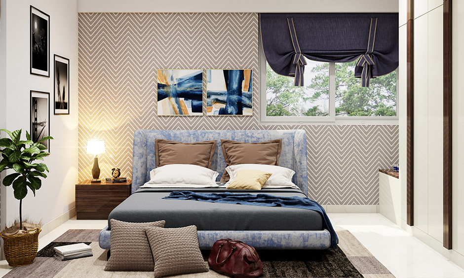 Mural bed back design to create a focal point in your bedroom