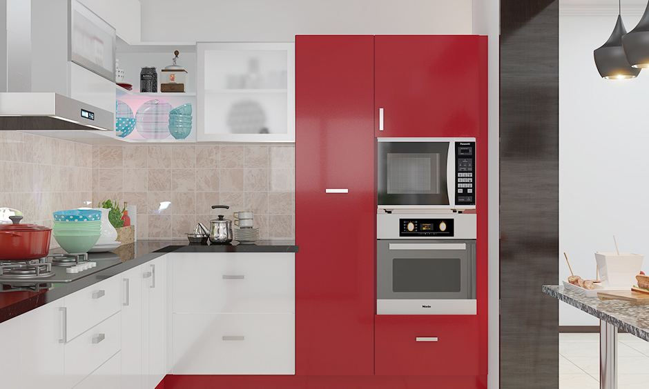 Modern smart kitchen design with built-in appliances