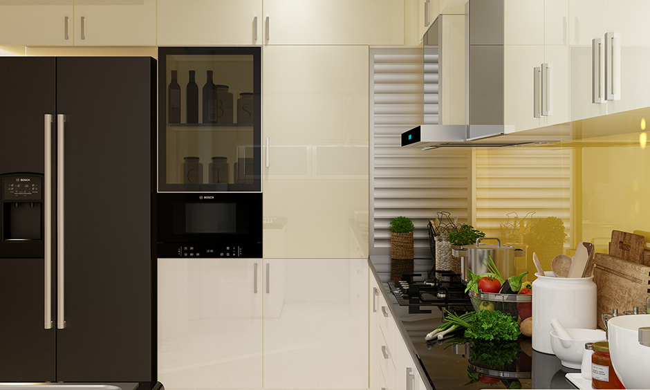Smart modular kitchen with wall-to-wall custom cabinets provide space maximisation