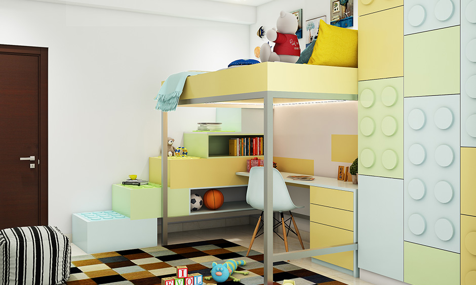 Spacious strains full bunk beds with storage for an enchanting look