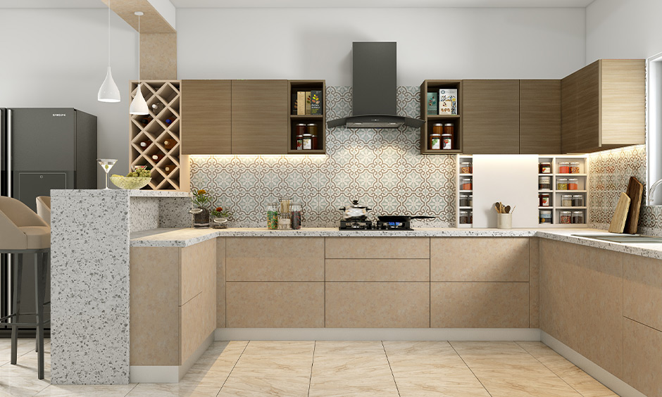 Cupboard idea for a small kitchen, add a small spice cabinet with a sliding door on the countertop for easy access