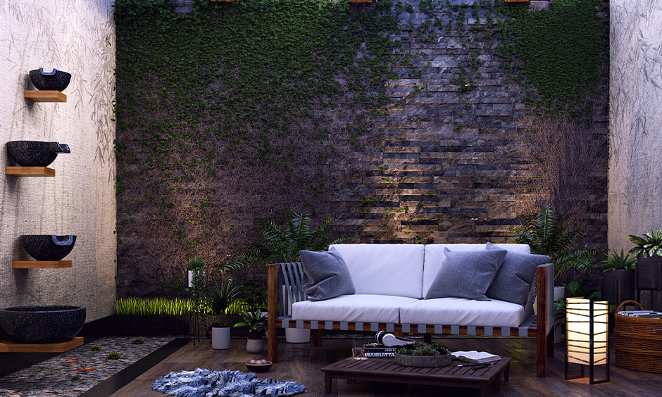 3D wall texture design which is stone-like to add natural touch