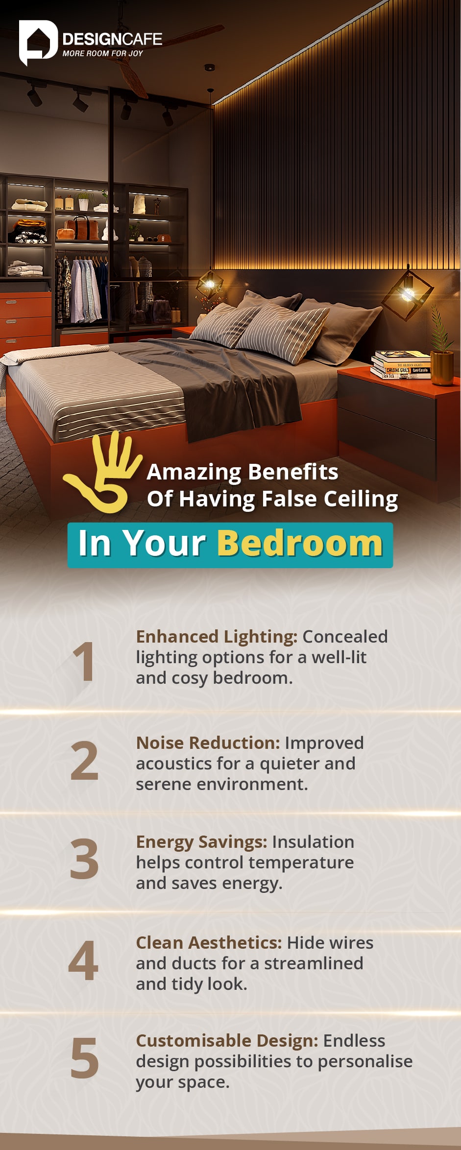 5 amazing benefits of having false ceiling in bedroom