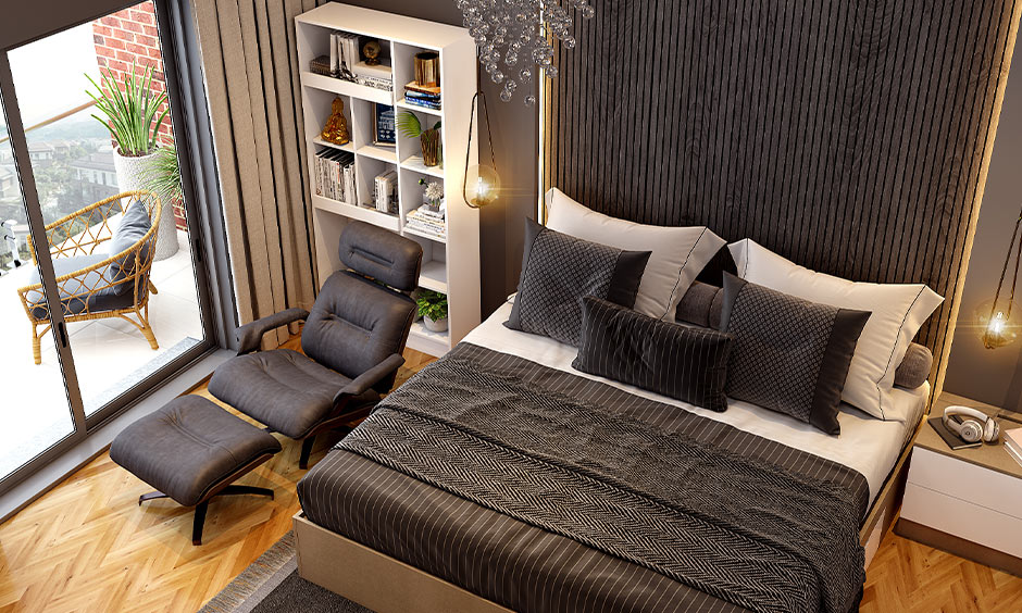 Bedroom with accent chair enhances the bedroom's comfort and style