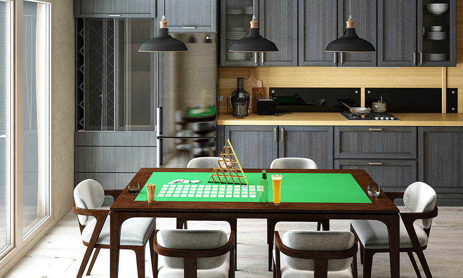 Card game room decor that gives a casino vibe