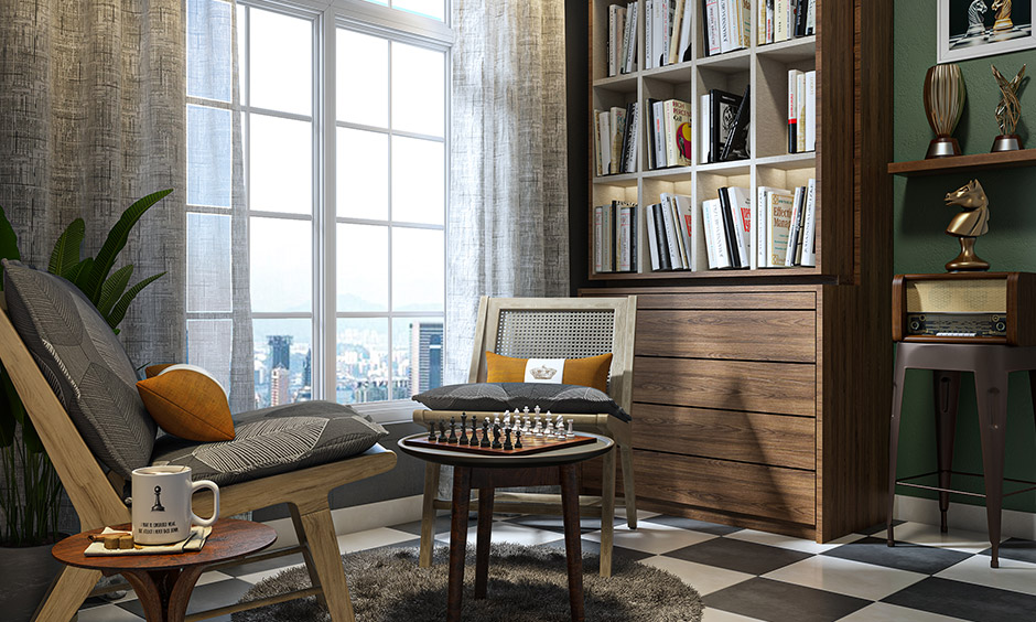 Chess board game room decor which is stylish and sophisticated