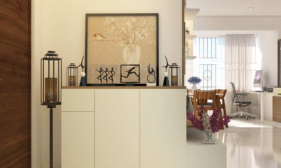 Console table design with drawers that offer storage space