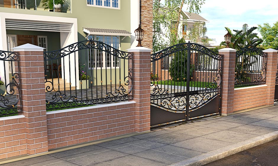 Safety metal door design made of iron for a large compound