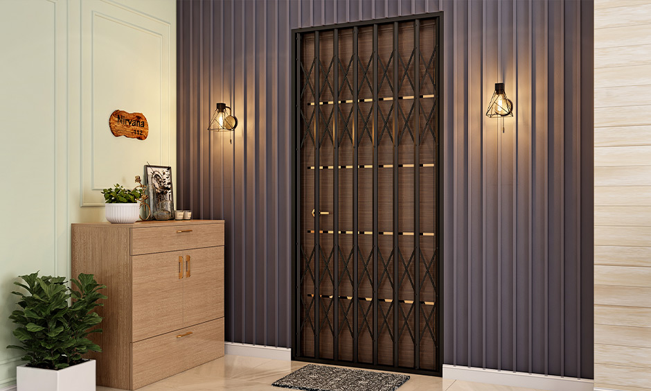 Iron Sliding Collapsible safety door for additional security