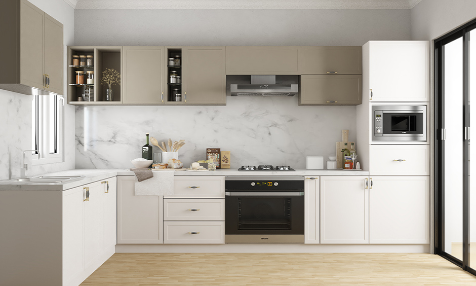 Inbuilt oven in modular kitchen that blends style and function