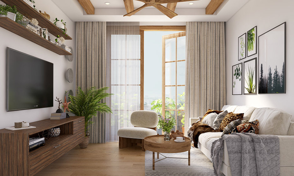 Simple modern wooden center table for scandinavian-style living room