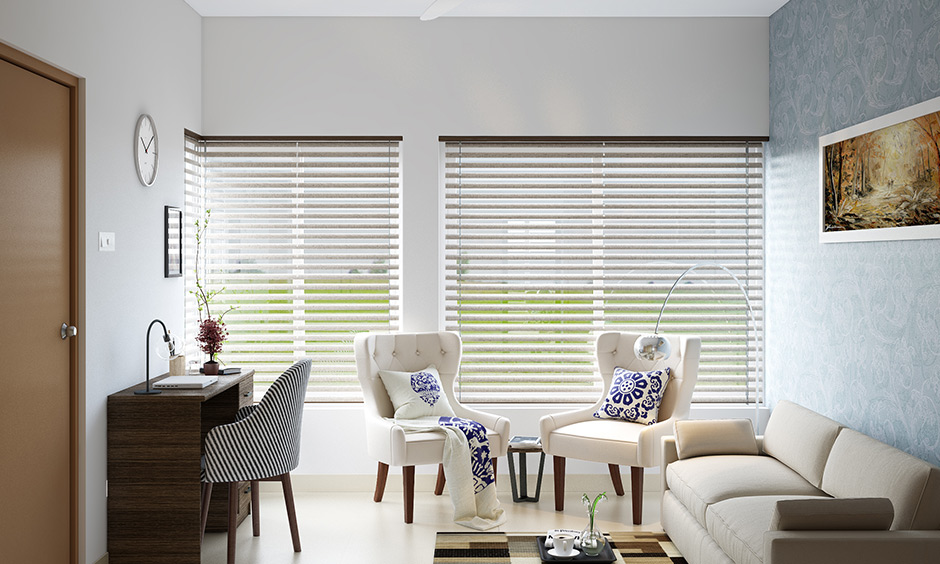 White upholstered wooden chair design elevates the space and adds comfort