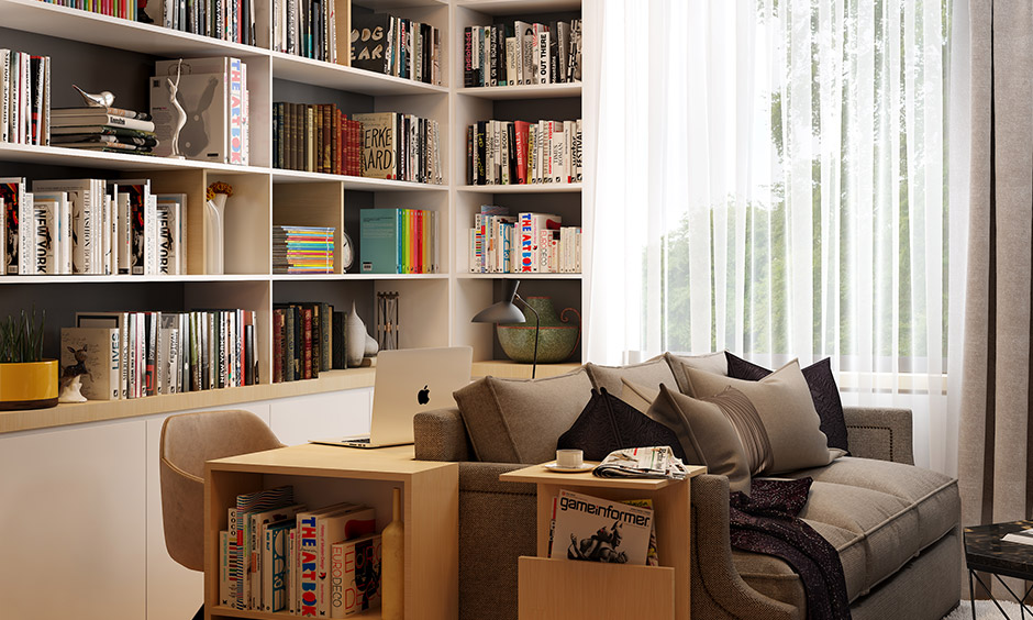 Wooden office desk furniture design for small living rooms