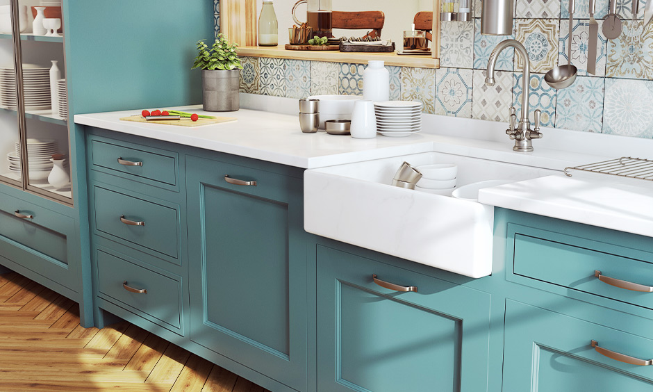 Top-Mount kitchen sink sizes in India range from 22 x 30 x 10 inches for a single bowl to 48 inches for a double bowl sink