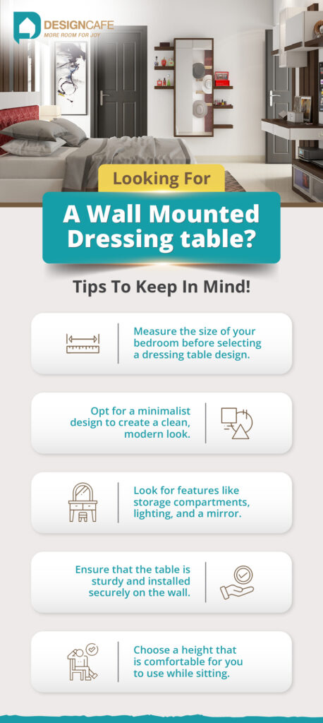Tips to keep in mind while looking for a wall-mounted dressing table
