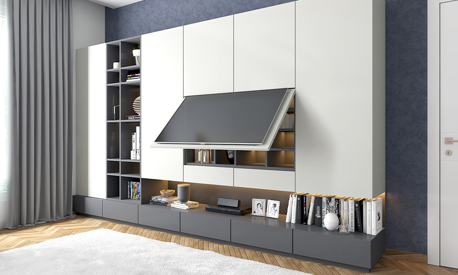Cabinet turned hidden door idea: Concealed storage space with covert handle