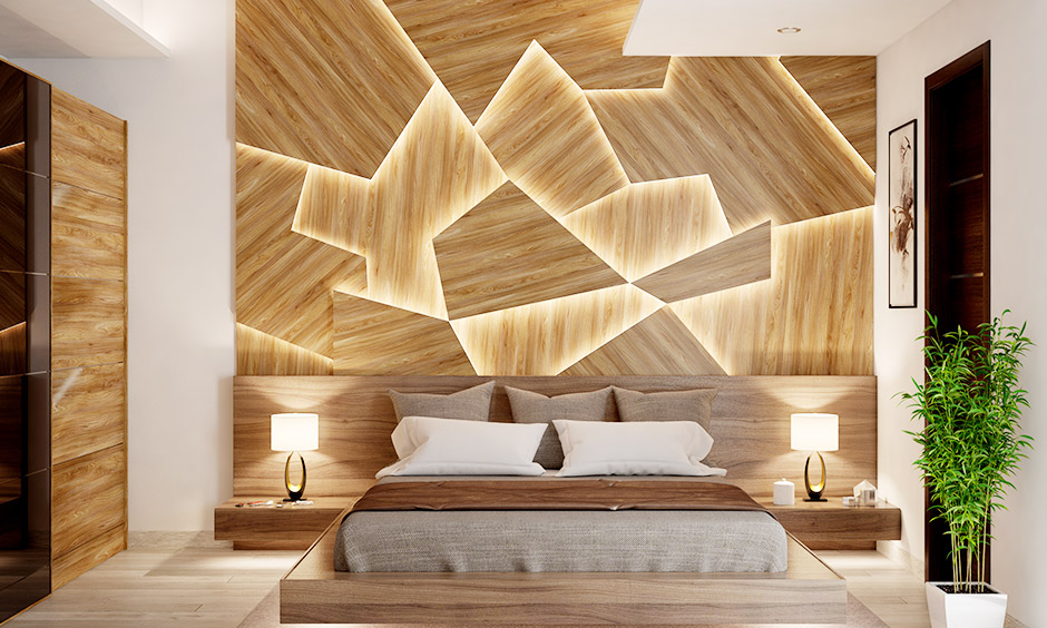 Floating bed with led lights create a calming ambience